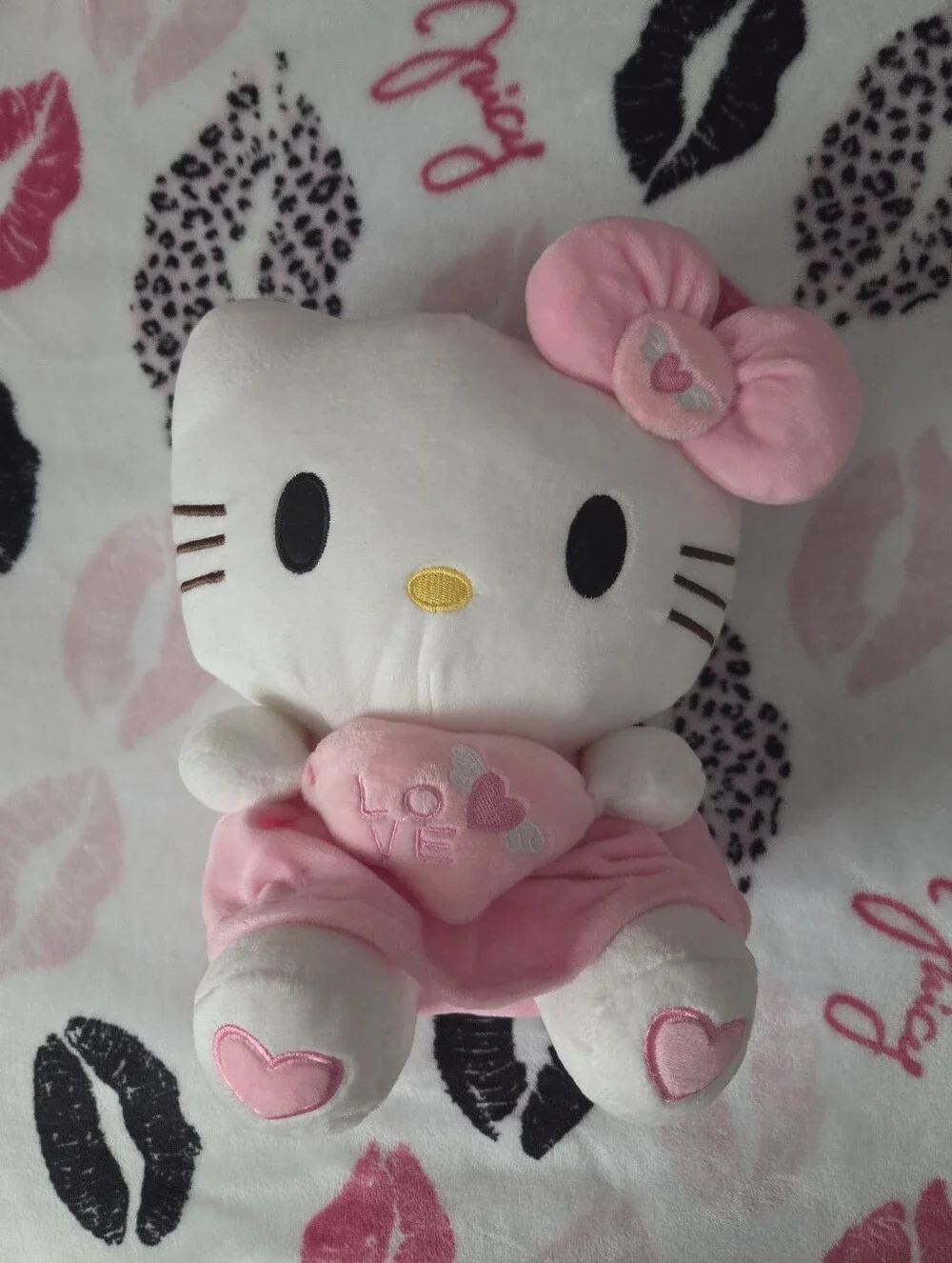 Hello Kitty Plush with Pink Dress and Heart